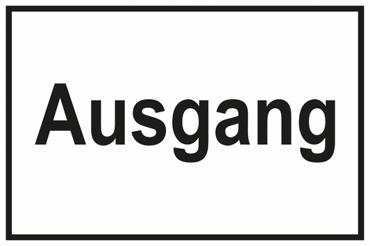 Zutrittsschild - Ausgang II