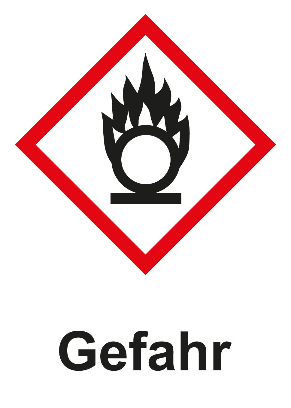 GHS Kennzeichnung - Gefahr, entzündend wirkende Stoffe