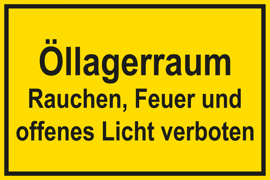 Schild für Gas- und Heizungsanlagen - Öllagerraum