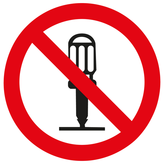 Verbotsschilder - Gerät nicht öffnen