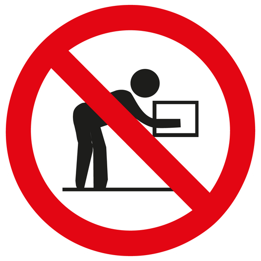 Verbotsschilder - Ausführung solcher Hebevorgänge verboten