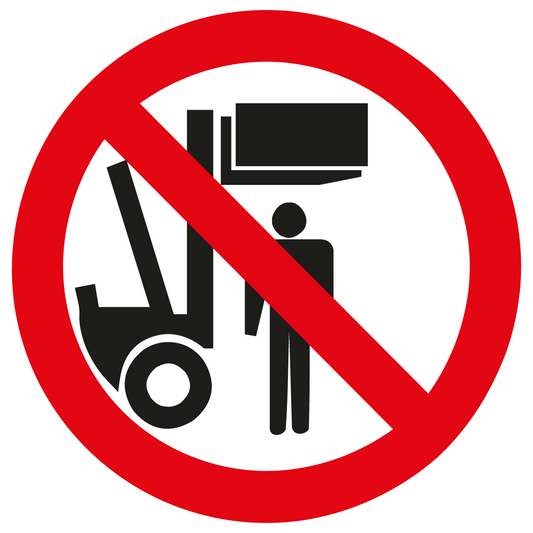 Verbotsschilder - Nicht unter angehobene Last treten