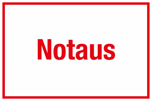 Schild für Gas- und Heizungsanlagen - Notaus