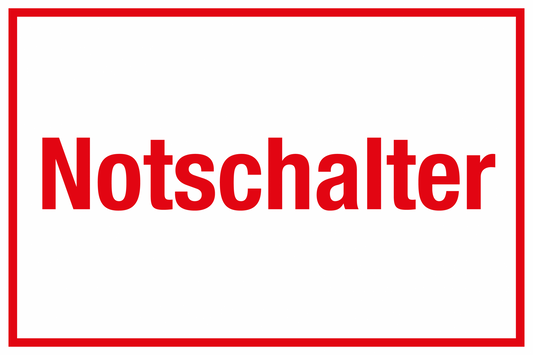Schild für Gas- und Heizungsanlagen - Notschalter