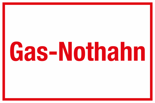 Schild für Gas- und Heizungsanlagen - Gas-Nothahn