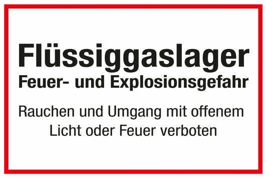 Schild für Gas- und Heizungsanlagen - Flüssiggaslager