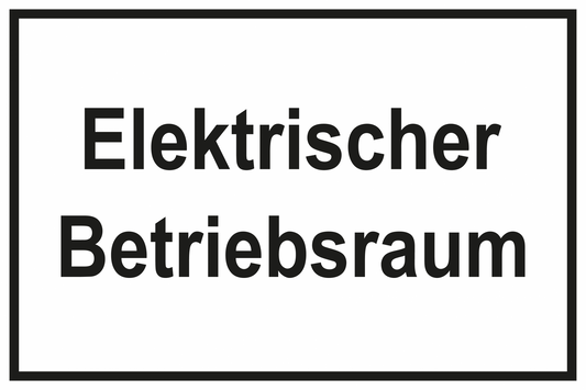 Schild für Gas- und Heizungsanlagen - Elektrischer Betriebsraum