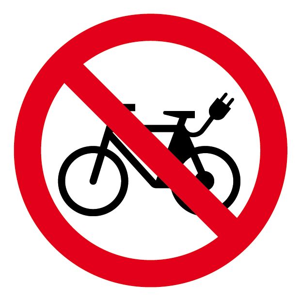 Verbotsschild - Elektro-Fahrrad verboten