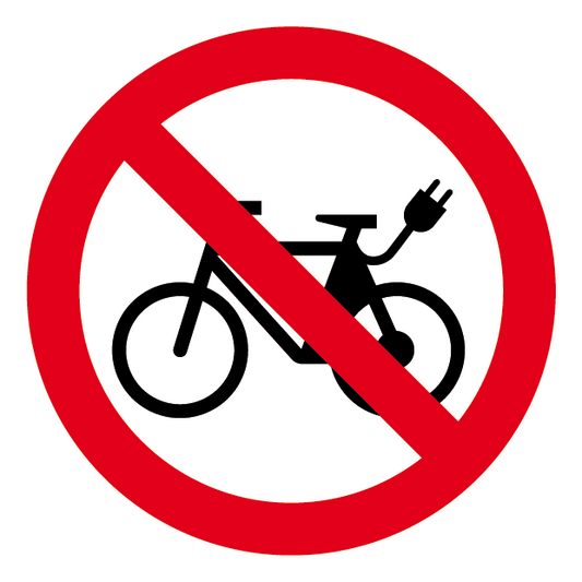 Verbotsschild - Elektro-Fahrrad verboten