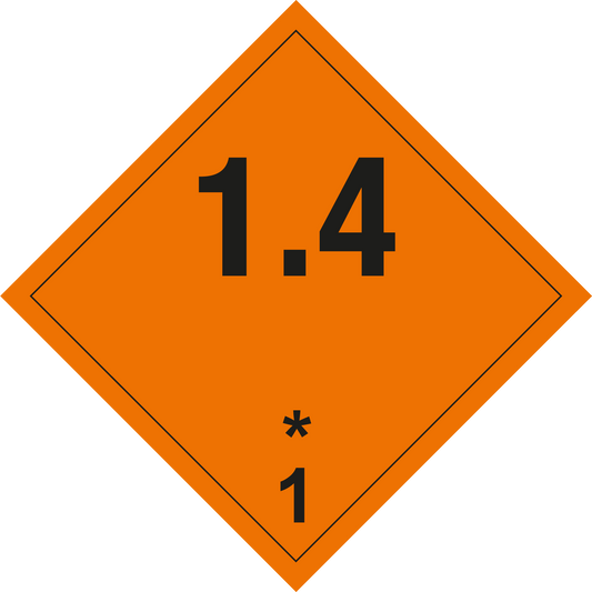 Gefahrgutschild - Explosive Stoffe (1.4)*