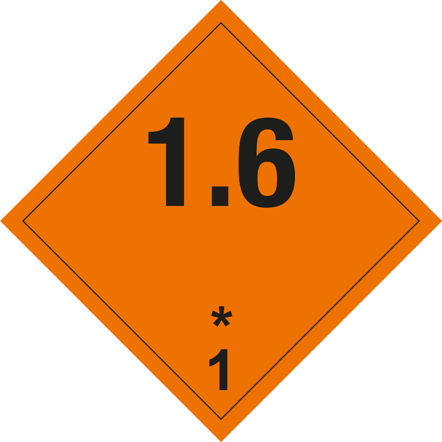 Gefahrgutschild - Explosive Stoffe (1.6)*