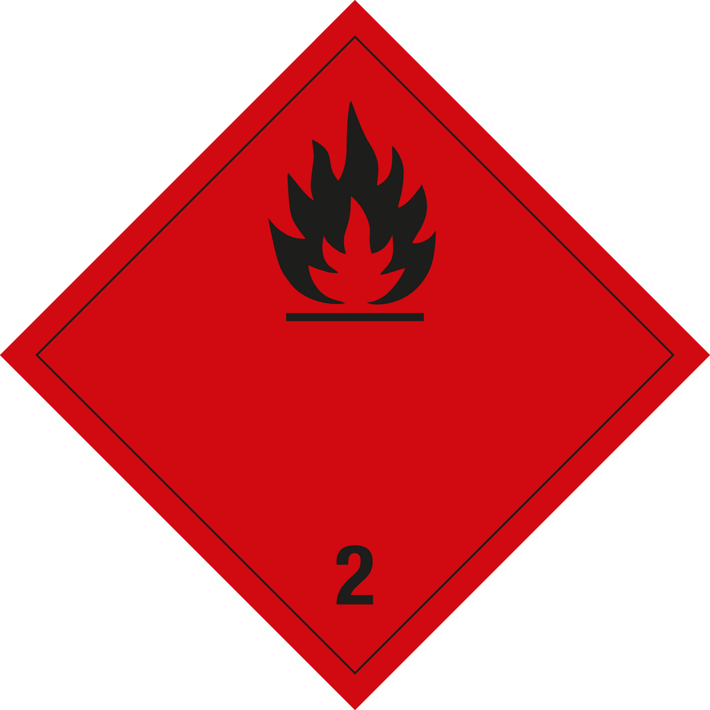 Gefahrgutschild - Entzündbare Gase