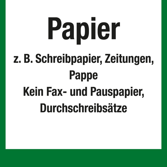 Wertstoffschild - Papier