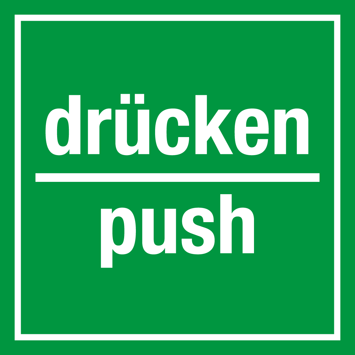 Türschild - drücken/ push