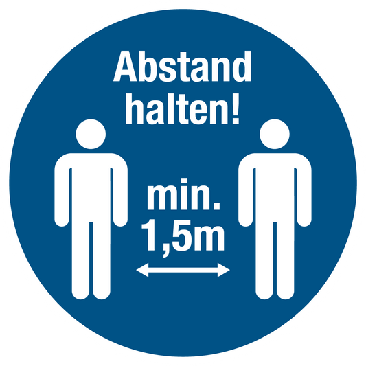 Gebotsschild - 1,5 m Abstand halten