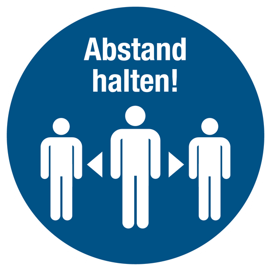 Gebotsschild - Abstand halten
