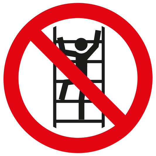 Verbotsschild - Besteigen für Unbefugte verboten