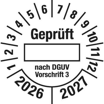 Prüfplaketten nach DGUV Vorschrift  - DP10