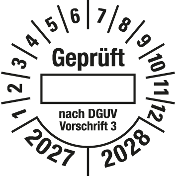 Prüfplaketten nach DGUV Vorschrift  - DP10