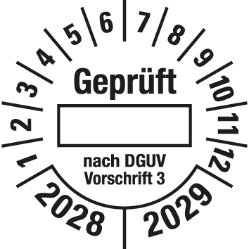 Prüfplaketten nach DGUV Vorschrift  - DP10
