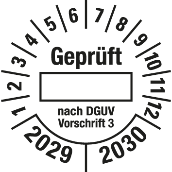 Prüfplaketten nach DGUV Vorschrift  - DP10