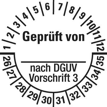 Prüfplaketten nach DGUV Vorschrift  - DP1