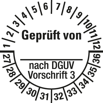 Prüfplaketten nach DGUV Vorschrift  - DP1