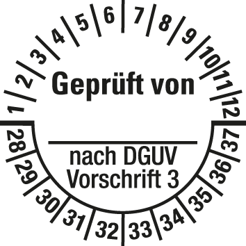Prüfplaketten nach DGUV Vorschrift  - DP1