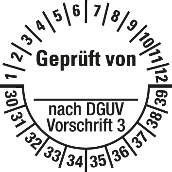 Prüfplaketten nach DGUV Vorschrift  - DP1