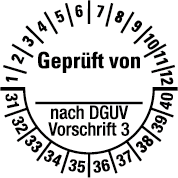 Prüfplaketten nach DGUV Vorschrift  - DP1