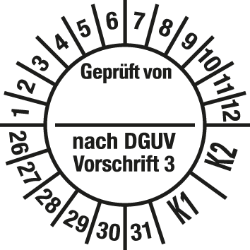 Prüfplaketten nach DGUV Vorschrift  - DP2