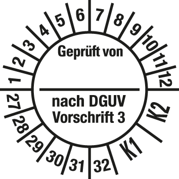 Prüfplaketten nach DGUV Vorschrift  - DP2
