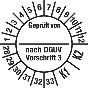 Prüfplaketten nach DGUV Vorschrift  - DP2
