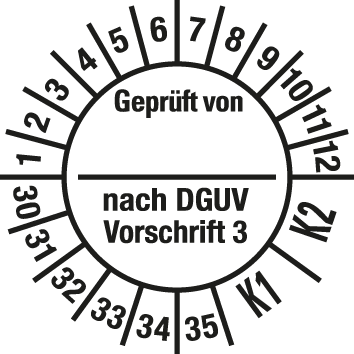 Prüfplaketten nach DGUV Vorschrift  - DP2
