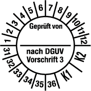 Prüfplaketten nach DGUV Vorschrift  - DP2