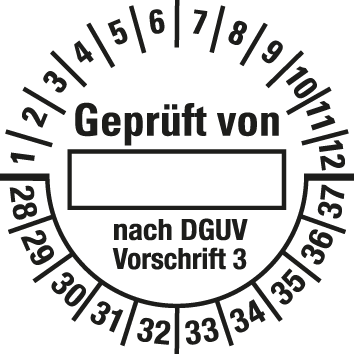Prüfplaketten nach DGUV Vorschrift  - DP3