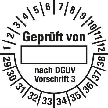Prüfplaketten nach DGUV Vorschrift  - DP3