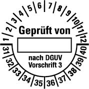 Prüfplaketten nach DGUV Vorschrift  - DP3