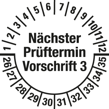 Prüfplaketten nach DGUV Vorschrift  - DP4