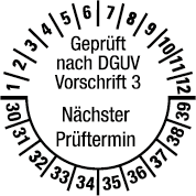 Prüfplaketten nach DGUV Vorschrift  - DP5