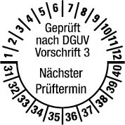 Prüfplaketten nach DGUV Vorschrift  - DP5