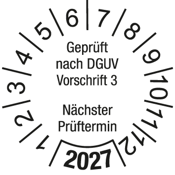 Prüfplaketten nach DGUV Vorschrift  - DP6