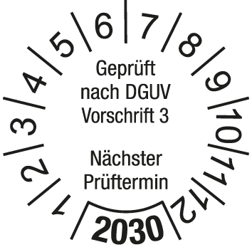 Prüfplaketten nach DGUV Vorschrift  - DP6