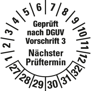 Prüfplaketten nach DGUV Vorschrift  - DP7