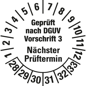 Prüfplaketten nach DGUV Vorschrift  - DP7