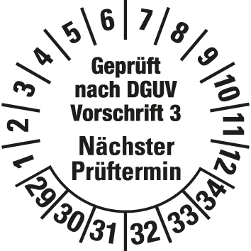 Prüfplaketten nach DGUV Vorschrift  - DP7