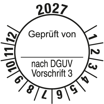 Prüfplaketten nach DGUV Vorschrift  - DP8