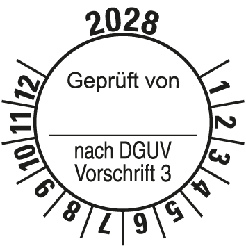 Prüfplaketten nach DGUV Vorschrift  - DP8
