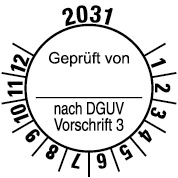 Prüfplaketten nach DGUV Vorschrift  - DP8