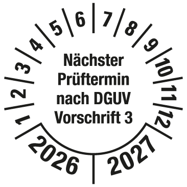 Prüfplaketten nach DGUV Vorschrift  - DP9